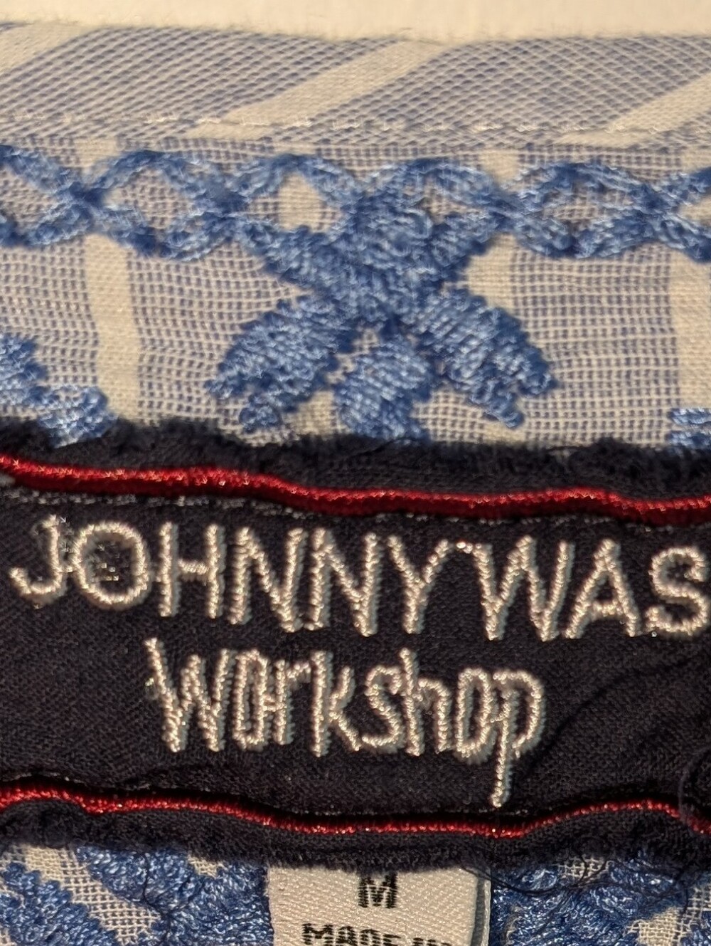 Johnny Was blue and white embroidered tunic Dress - Picture 4 of 9